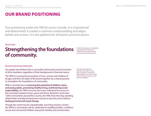 THE BUILDING BLOCKS OF THE YMCA BRAND - YMCA Canada