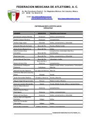 FEDERACION MEXICANA DE ATLETISMO, A. C.