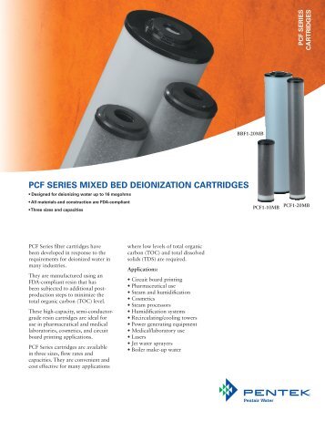 PCF SERIES MIXED BED DEIONIZATION CARTRIDGES - All Filters