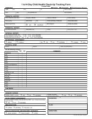 Child Health Check-up Tracking Form - Freedom Health