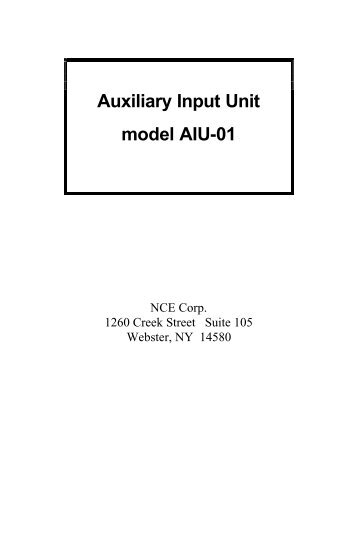 Auxiliary Input Unit model AIU-01 - NCE