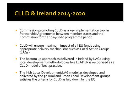 Brian Carty - Director, Irish Local Development Network - Clann Credo