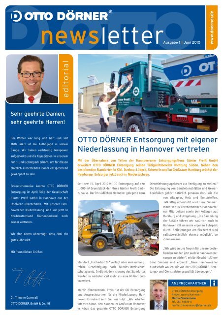 Newsletter 01/2010 - Otto Dörner Unternehmensgruppe