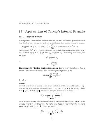 Applications of The Cauchy Integral Formula(pdf)