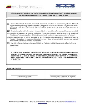 NotificaciÃ³n de Cierre Definitivo de Establecimientos - Servicio ...