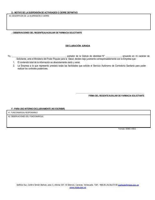 NotificaciÃ³n de Cierre Definitivo de Establecimientos - Servicio ...