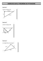 EXERCICES SUR LE THÃORÃME DE PYTHAGORE