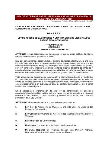 LEY DE ACCESO DE LAS MUJERES A UNA VIDA ... - CONAVIM