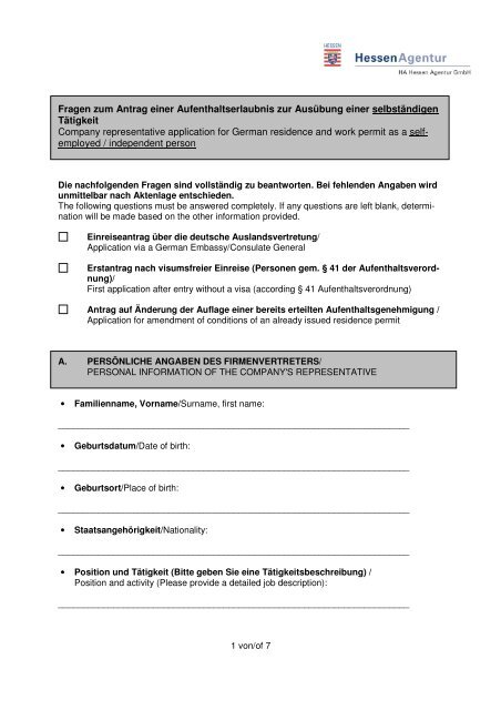 Antrag Auf Verlängerung Einer Aufenthaltserlaubnis Ausfüllen Fragen zum Antrag einer Aufenthaltserlaubnis zur AusÃ¼bung einer
