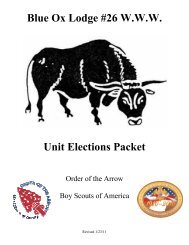 Blue Ox Lodge #26 WWW Unit Elections Packet - Gamehaven Council