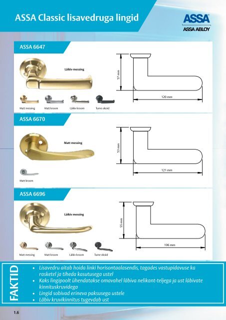 ASSA ABLOY Baltic linkide kataloog 2011