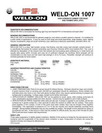 "IPS Weld On 1007 Technical Data Sheet - High strength cement for ...