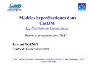 ModÃ¨les hyperÃ©lastiques dans Cast3m - Application au ... - CEA