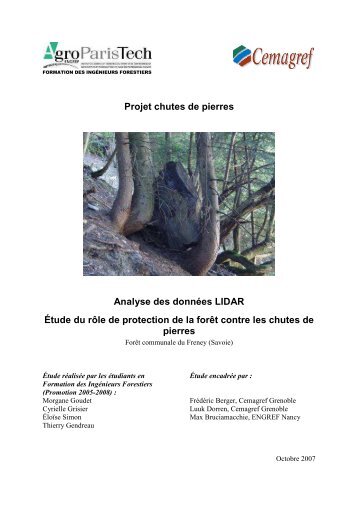 Projet chutes de pierres - INTERREG ForÃªts de Protection