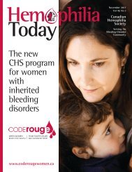 The new CHS program for women with inherited bleeding disorders