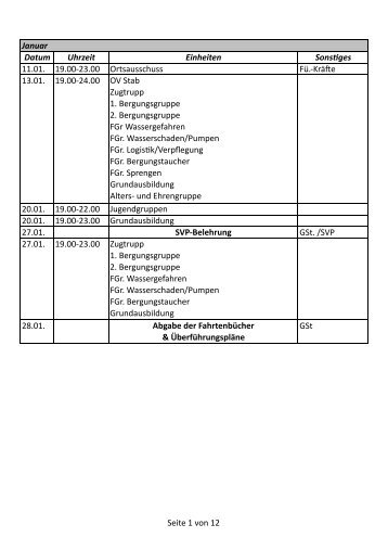 Dienstplan 2012 als PDF - (THW) - Ortsverband Forchheim