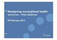 Realignment of Occupational Health Services - NHS Employers