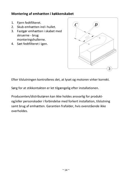 Se brugervejledning - Witt Hvidevarer A/S