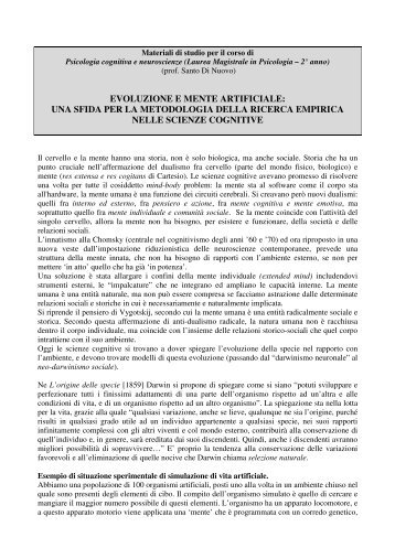 Psicologia cognitiva e neuroscienze - Scienze della Formazione