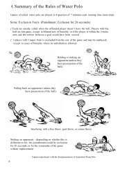 A Summary of the Rules of Water Polo