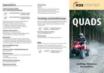 QUADS wichtige Hinweise Vorschriften - Kfz-Prüfstelle Jagel