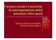 Emozioni e sport - Psicologia