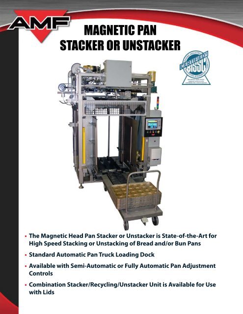 MAGNETIC PAN STACKER OR UNSTACKER - AMF Bakery Systems