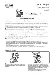 Gebrauchsanweisung Sabina Sitzgurt - www.liko.com