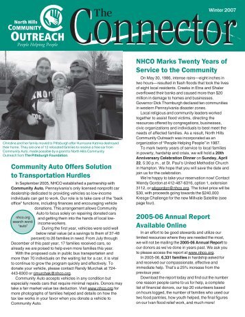 Newsletter winter 2007 - North Hills Community Outreach