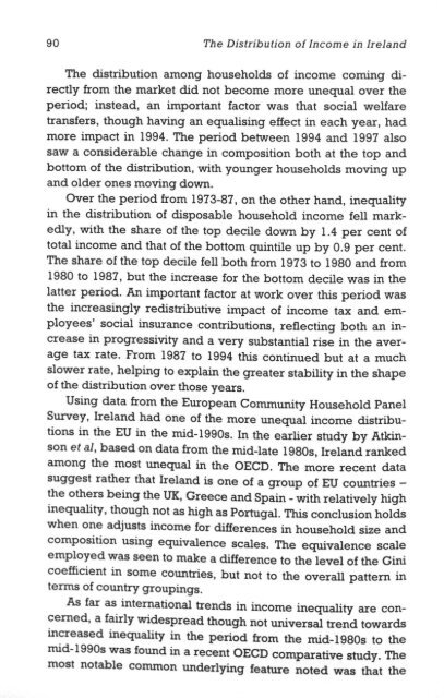 The Distribution of Income in Ireland (2000) - Combat Poverty Agency