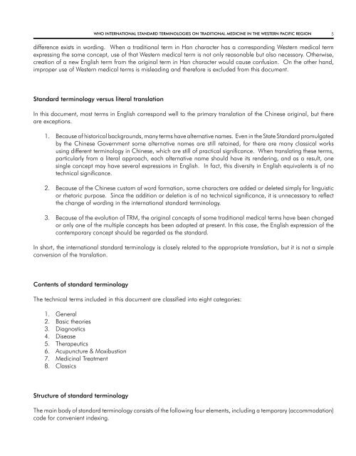 WHO InternatIOnal Standard termInOlOgIeS On tradItIOnal medIcIne