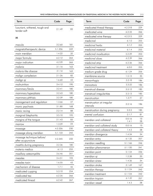 WHO InternatIOnal Standard termInOlOgIeS On tradItIOnal medIcIne