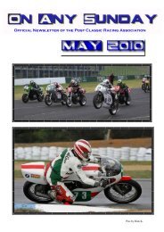 Official Newsletter of the Post Classic Racing Association