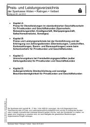 Preis- und Leistungsverzeichnis der Sparkasse HRV