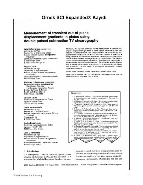 The Web of Science SM - ekual