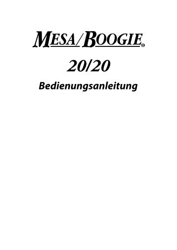 Bedienungsanleitung - Mesa Boogie