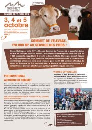 3, 4 et 5 octobre - Sommet de l'élevage