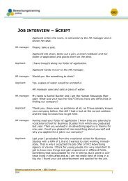 JOB INTERVIEW â SCRIPT - Bewerbungstraining Online