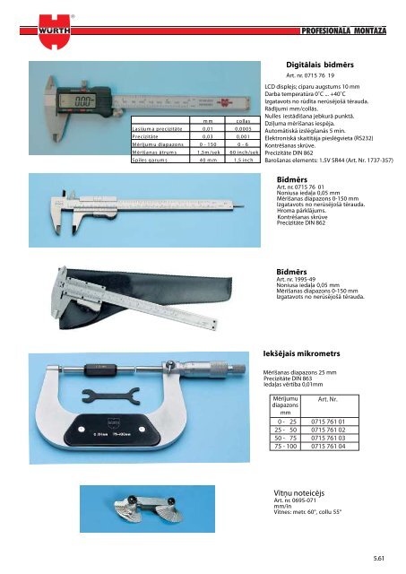 Rokas Instrumenti Wurth - WÃƒÂ¼rth