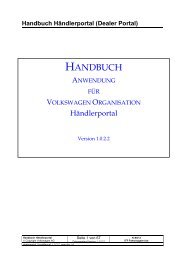 Handbuch Händlerportal - Volkswagen AG International Dealer portal