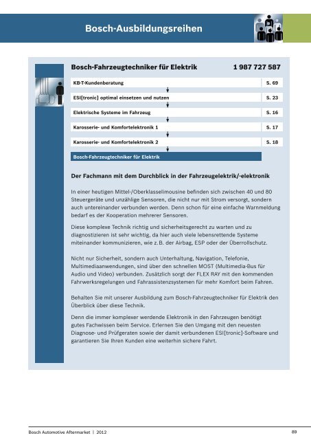 Schulungsprogramm 2012 für Kraftfahrzeug-Technik NEU!