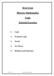 WUCT121 Discrete Mathematics Logic Tutorial Exercises