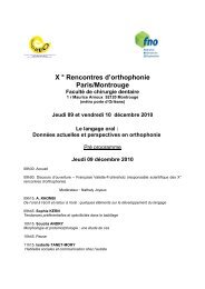 X Â° Rencontres d'orthophonie Paris/Montrouge FacultÃ© de ... - Unadreo