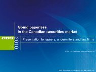 Going paperless in the Canadian securities market - Cds.ca