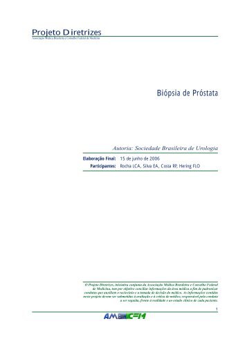 Biópsia de Próstata - Projeto Diretrizes