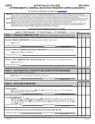 IGETC VICTOR VALLEY COLLEGE 2005-2006