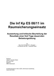 Die Inf Kp ES 08/11 im Raumsicherungseinsatz Auswertung und ...