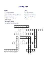 Groundwater Crossword Puzzles