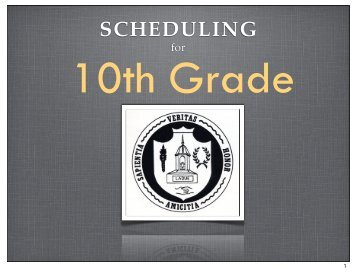 Scheduling for 10th Grade - Ladue School District