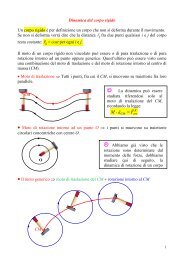 Dinamica del corpo rigido in rotazione intorno ad un asse fisso - Infn